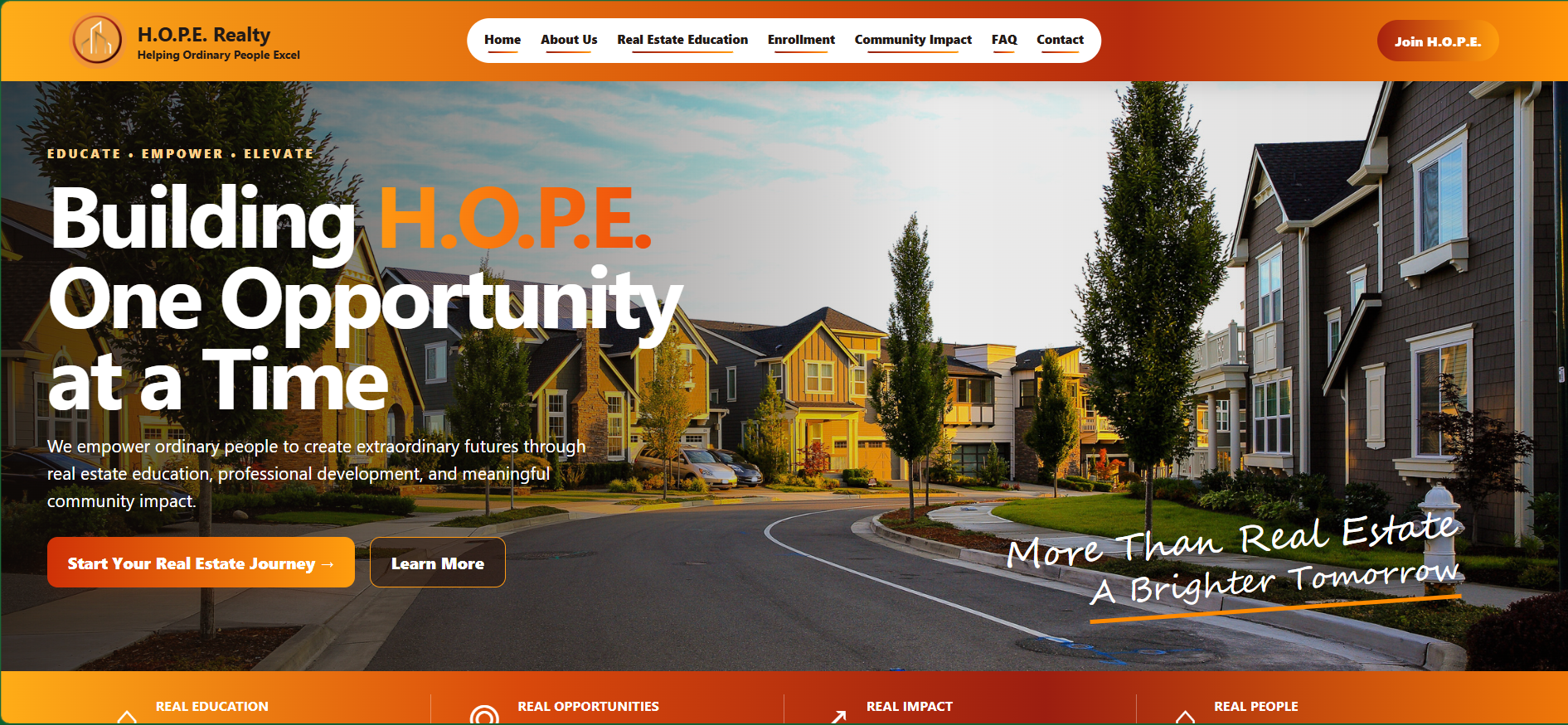 H.O.P.E. Realty website preview
